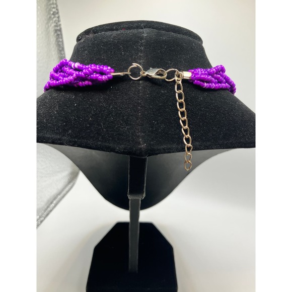 PURPLE JAIPUR CRYSTAL BEADED 22.75 INCH NECKLACE! - Picture 6 of 6